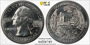 2017-S Ozark Riverways NP Quarter 25c PCGS MS66 Gold Shield - Picture 1 of 5