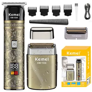 Kemei KM-1538 Hair Trimmer Clipper Rechargeable Shaving Electric Beard Shaver US - Picture 1 of 13
