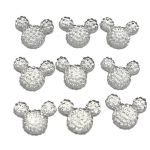 100 gemas transparentes de diamantes de imitación punteados de resina plana con cabeza de ratón cabachones 14X12 mm - Imagen 1 de 5