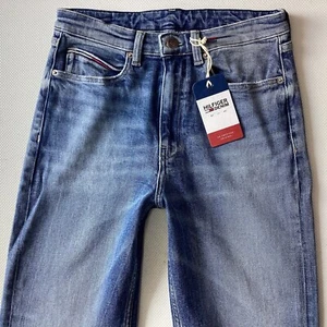 BNWT Ladies TOMMY HILFIGER IZZY SLIM High Rise Blue Jeans UK 8 W27 L32 (328H) - Picture 1 of 9