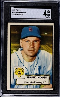 1952 Topps Frank House Yellow Tiger Rare Variation #146 SGC 4 VG-EX - Image 1 of 2