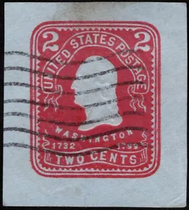 US Postal Stationery Scott #U388 - 2 Cents Carmine George Washington 1903 Issue - Picture 1 of 1