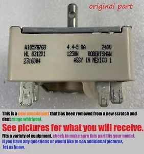 Whirlpool Range Oberflächenelement Steuerschalter W10578768 W10911303 ORIGINAL - Bild 1 von 7