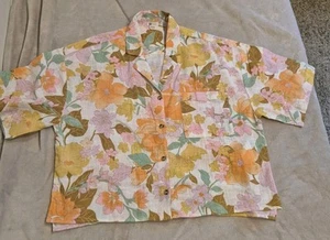 Billabong Damen XL All Good Baumwolle Knopfleiste Blumenmuster - Bild 1 von 10
