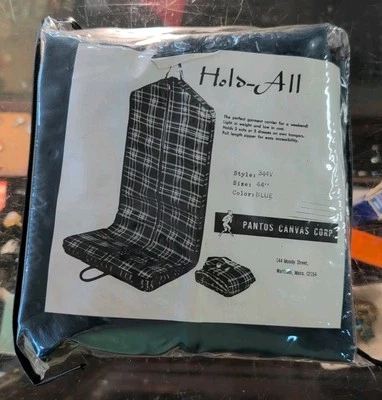 Vintage Pantos Canvas Corp Luggage Garment Bag Hold-All, Blue, New in Package - Image 1 of 3