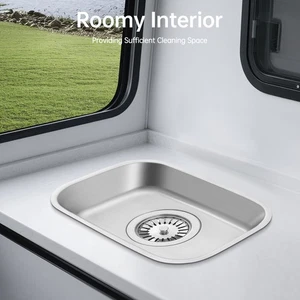 RV Caravan Camper Boat Hand Wash Basin Stainless Steel Kitchen Sink Basin GR-536 - Bild 1 von 14