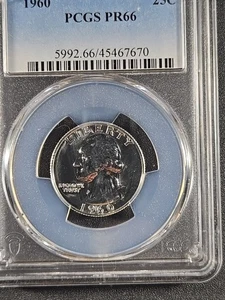 1960 U.S. Washington Quarter - Silver PROOF PR66 (PCGS) stk#7670 (tone spots) - Picture 1 of 7
