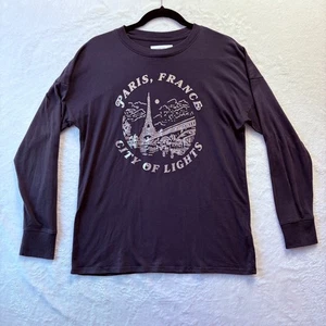 Abercrombie Kids T Shirt Sz 15/16 Gray Paris France City of Lights Long Sleeve - Picture 1 of 10