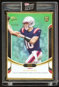 2024 Topps Now Rookie Campaign Quarterbacks #14 Drake Maye verde/99 cornice oro - Foto 1 di 2