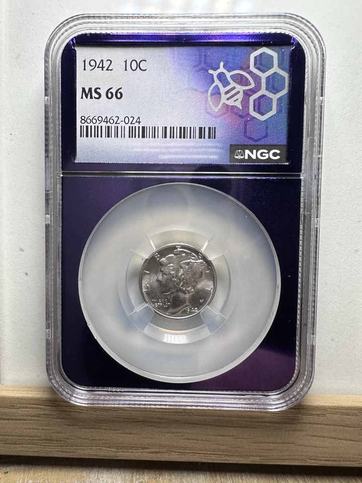 1942 Mercury Dime • NGC MS66 Trader Bea Core • Beautiful High-Grade Silver Dime - Image 1 of 4