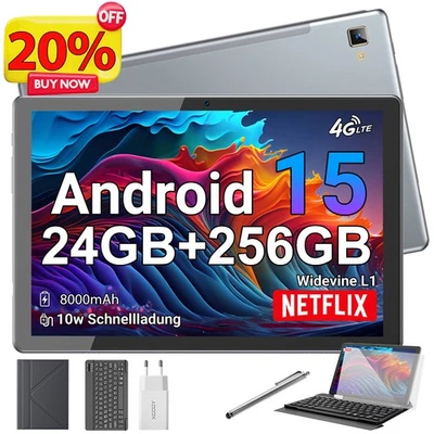 XGODY Neu Tablet Android 15 24GB+256GB 8000mAh 11 Zoll 4G LTE 5GWlFl 13MP IPS 2K - Bild 1 von 4