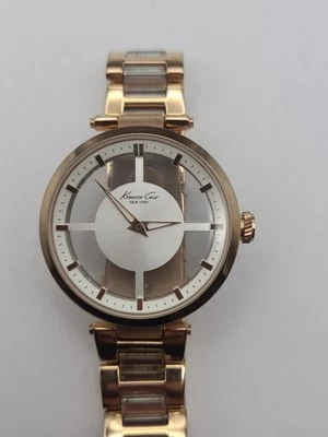 RELOJ KENNETH COLE NEW YORK KC4759 TONO ORO ROSA BATERÍA NUEVA FUNCIONANDO Foto 1 de 4