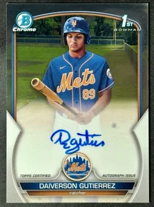 2023 Bowman Chrome 1st Auto Daiverson Gutierrez CPA-DG New York Mets - Picture 1 of 2