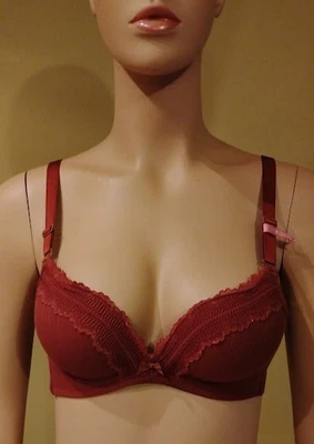 Sujetador push up de encaje marrón con correa normal talla: 32A nuevo con etiquetas Foto 1 de 2