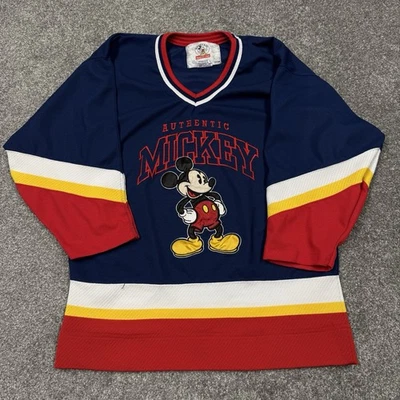 Camiseta deportiva de hockey vintage de Mickey Mouse para niños pequeños medianos dibujos animados Foto 1 de 4