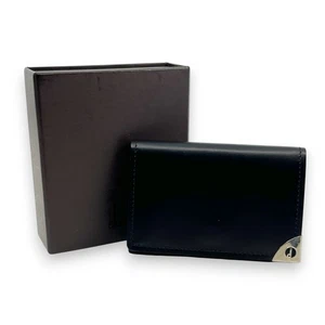 Estuche para llaves Dunhill de cuero negro con 6 ganchos tono plateado con caja de tela para tarjetas - Imagen 1 de 21