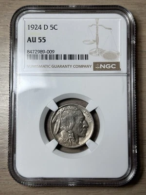 1924 D Buffalo Nickel NGC AU 55 Better Date! - Image 1 of 4