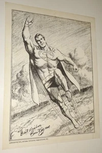 Curt Swam 1975 Superman Print (appears to be signed?) 8.5 x 11" - Picture 1 of 3