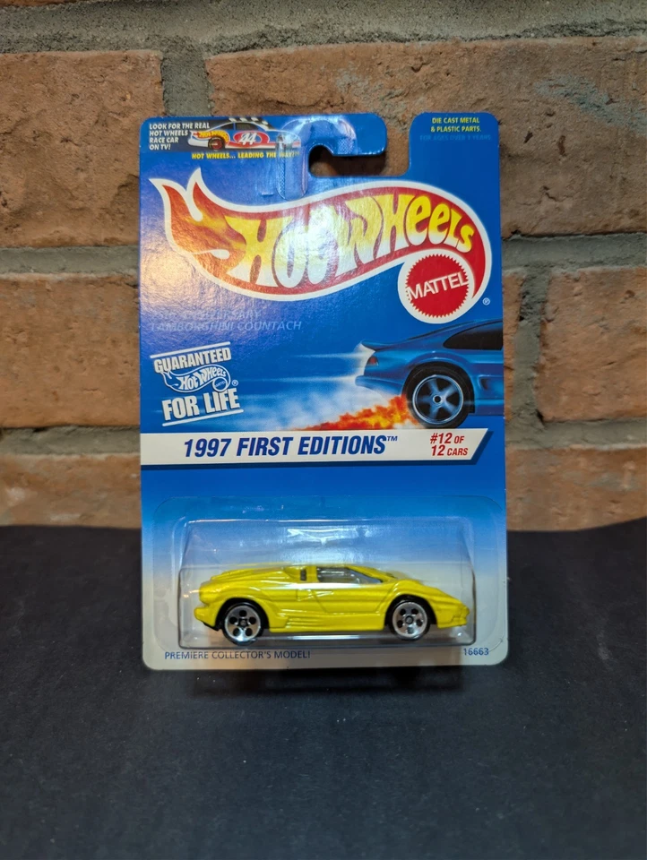 Lamborghini 16663 amarillo primera edición Hot Wheels Draft 1997 nuevo Blackwall Foto 1 de 1