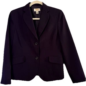 Talbots Women's Size 4 Purple Wool Blend  2-Button Single Breasted Blazer Lined - Picture 1 of 8