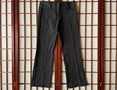 Pantalones My Michelle Mujer Talla 1 Negros con Rayas Pierna Ancha Cierre de Cremallera Circa 2000 Foto 1 de 4