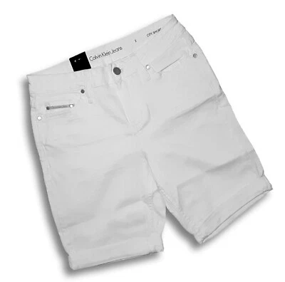 Pantalones cortos de algodón CK Calvin Klein Jeans talla:2 para mujer con puño redondo bermudas blancas Foto 1 de 4