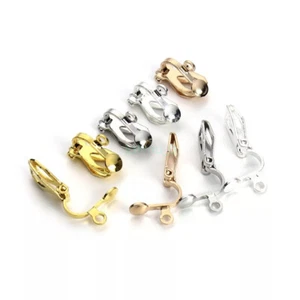 20x Non Piercing Connector Making Clip On Earrings With Loop Findings Lever Back - Picture 1 of 11
