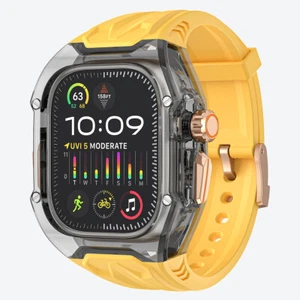 Transparent Case Rubber Strap For Apple Watch Ultra 49mm 9 8 7 6 5 40/41/44/45mm - Picture 1 of 33