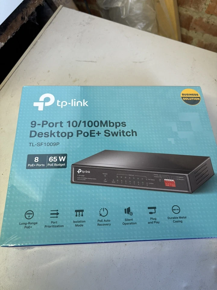TP-Link 9 Port 10/100Mbps TL-SF1009P Unmanaged Desktop Switch with 8 Port PoE - Image 1 of 1