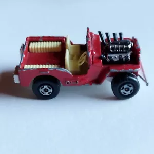 Matchbox Lesney Superfast 1971 . No. 2 . Red Jeep Hot Rod.Missing windscreen. - Picture 1 of 5