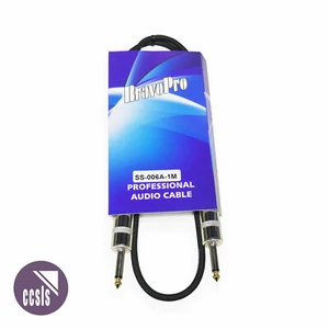 BravoPro SS006A-01 1M Speaker Cable - 6.35mm TS Jack Plug to 6.35mm TS Jack Plug - Bild 1 von 2