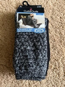 CUDDL DUDS Calze Donna Peluche 360 Crew Grigio Nero Taglia 4-10 2 Paia - Foto 1 di 5