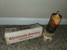 Vintage 1978 Jasco CHRISTMAS JOURNEY Large Candle And Holder stand pillar (C3)