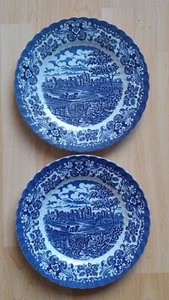 Set of 2 Hostess Tableware Olde Country Castle Blue & White plates, 25.5cm - Picture 1 of 6
