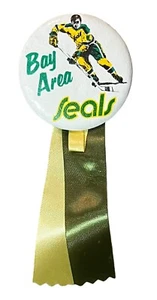 Vintage 1970 Bay Area Seals 2 Game Name NHL Hockey Pin Pinback Button Old Early - Picture 1 of 3