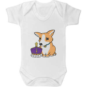 'Queen's Corgi with Crown' Baby Grows / Bodysuits (GR036156)
