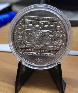 Messico 5 nuovi pesos 1993 era precolombiana El Tajin 1 oz argento - Foto 1 di 2