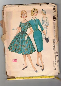 McCall's Printed Pattern #5187 Teen/Junior Dress w/ Skirt Size 9 Cut!! - Picture 1 of 3