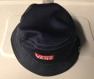 Vans Old Skool  Bucket Hat Stitched Navy With Red Logo Size Small With Tags - Picture 1 of 3