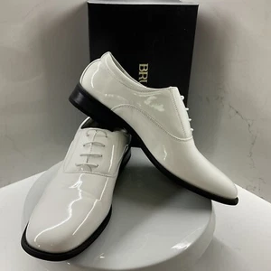 Men's Formal Oxford Dress Loafer Shoes Faux Patent Leather Tuxedo Dress Shoes - Picture 1 of 8