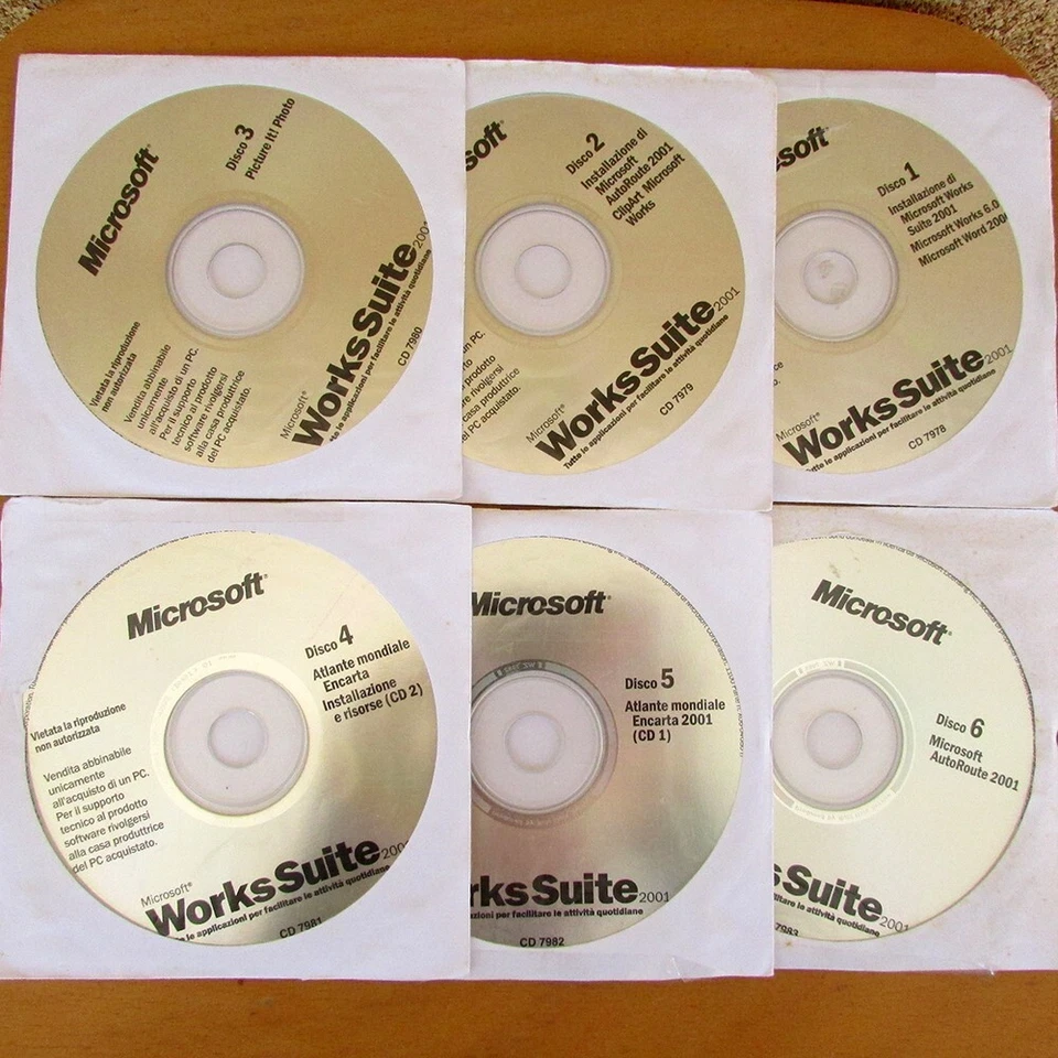 6 CD Installazione Microsoft Works Suite 2001 - Immagine 1 di 1
