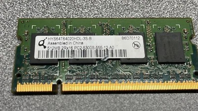 Qimonda PC2-5300 512 MB SO-DIMM 667 MHz DDR2 Memory (HYS64T64020HDL-3S-B) - Image 1 of 2
