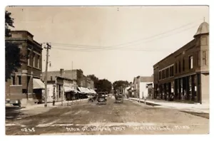 MAIN STREET LOOKING EAST WATERVILLE MINNESOTA RPPC POSTKARTE 1918 - Bild 1 von 2