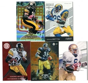 Jerome Bettis 5 Football Card Lot HOF LA RAMS PITTSBURGH STEELERS (LOT 9) - Picture 1 of 1