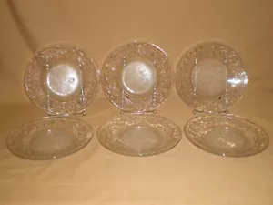 PRINCESS HOUSE "FANTASIA 8" DESSERT/ LUNCHEON PLATES- FROSTED CENTER -SET OF 6 - Picture 1 of 7