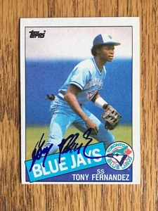 Tony Fernandez (died 2020) Signed 1985 Topps Card - Vintage Autograph From ‘85 - Picture 1 of 2