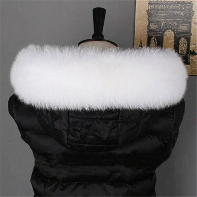 100% Real Cuello de Piel de Zorro Bufandas Genuinas Chaquetas de Invierno Capucha Ribete Cálido Chal Foto 1 de 4