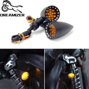 Motorcycle Blinker Brake LED Stop/Running Turn Signal Light Chrome For Harley - Picture 1 of 12