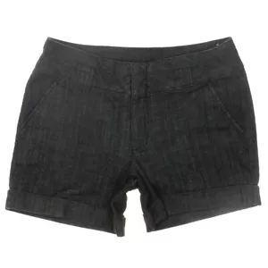Maurices Chino Shorts 7 9 Black Cuffed Denim Stretch Juniors Measures W31 - Picture 1 of 9
