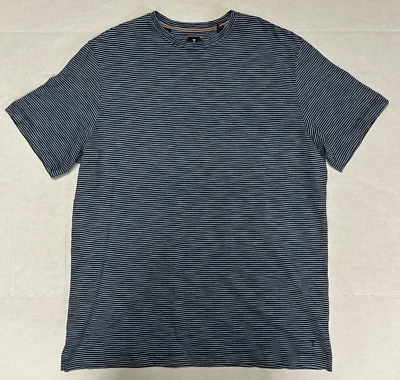 $115 NUEVO CON ETIQUETAS CAMISETA COSTA IZQUIERDA Tejida Para Hombre Talla Mediana M Camisa Informal Azul Rayas Foto 1 de 4
